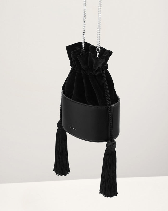 Tassel Drawstring Mini Bucket Bag