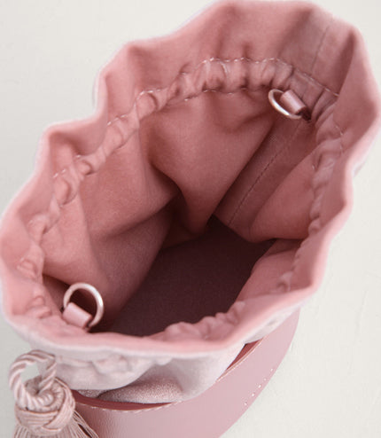 Tassel Drawstring Mini Bucket Bag