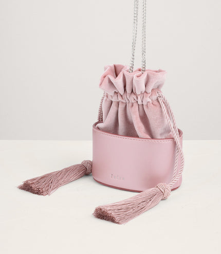 Tassel Drawstring Mini Bucket Bag