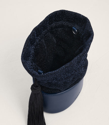Tassel Drawstring Mini Bucket Bag