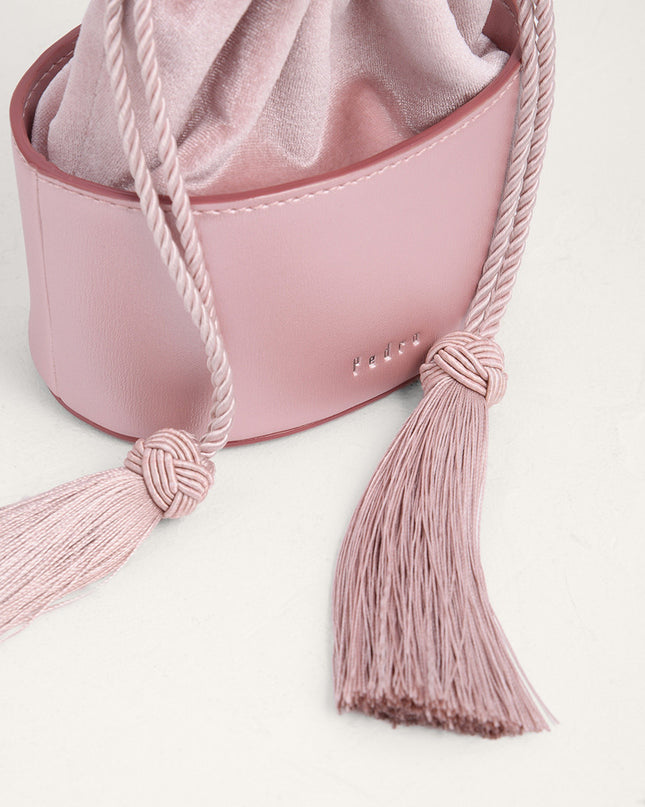 Tassel Drawstring Mini Bucket Bag