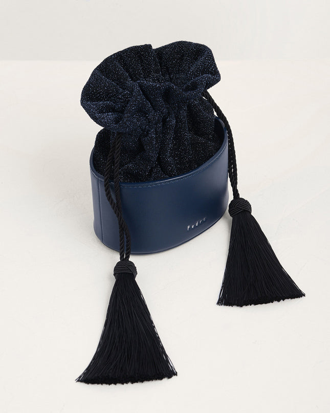 Tassel Drawstring Mini Bucket Bag