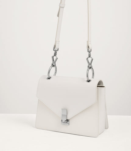 Buckled Front Flap Leather Bag