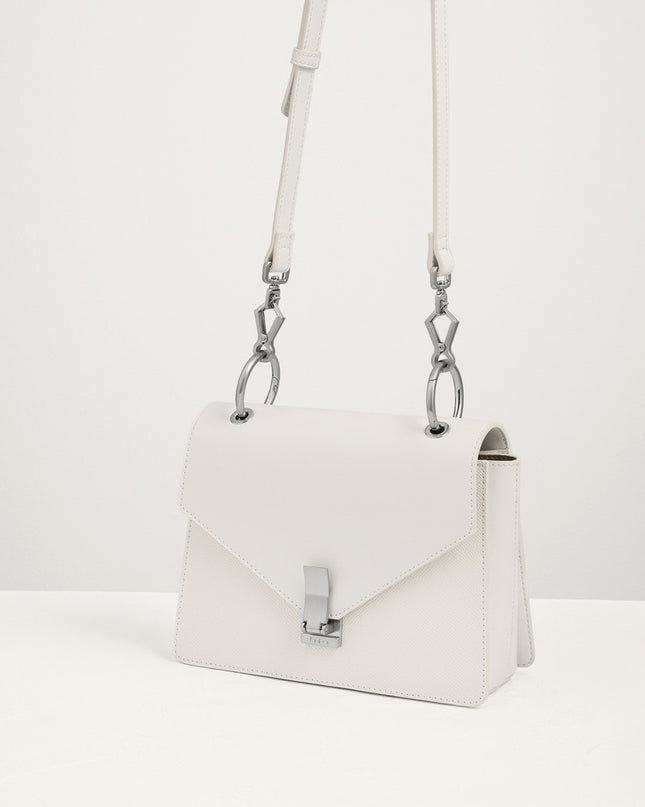 Buckled Front Flap Leather Bag