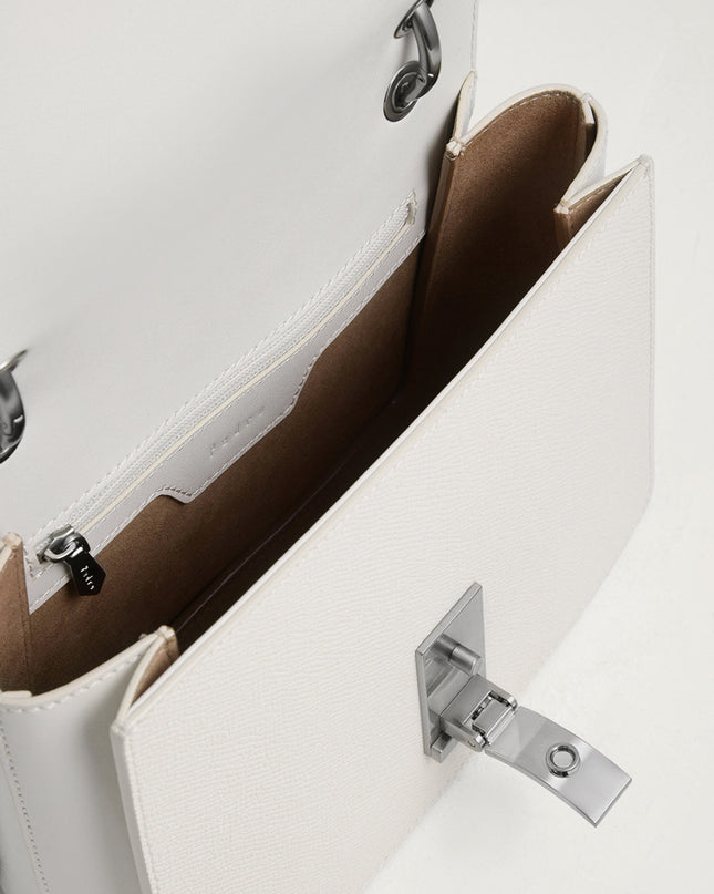 Buckled Front Flap Leather Bag