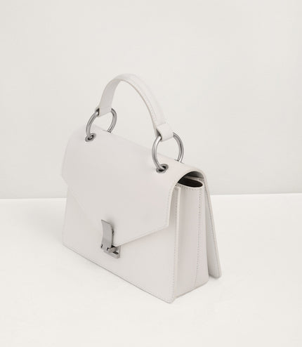 Buckled Front Flap Leather Bag