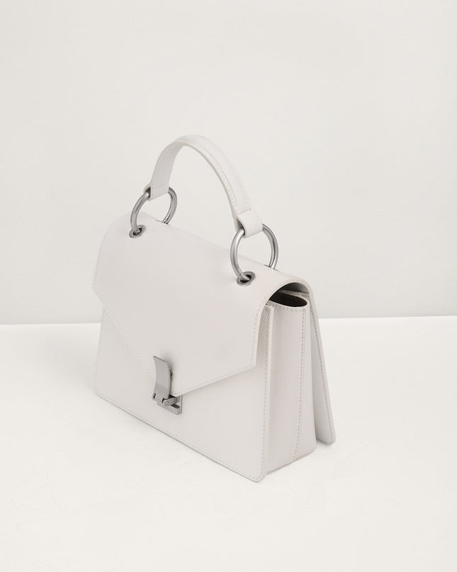 Buckled Front Flap Leather Bag
