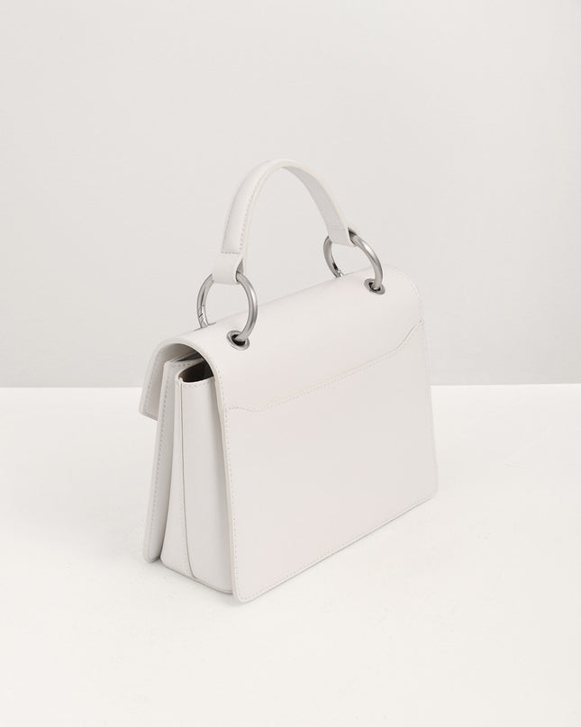 Buckled Front Flap Leather Bag