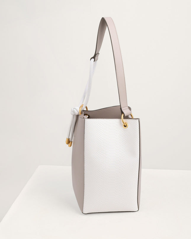 Rope Detail Paneled Hobo Bag