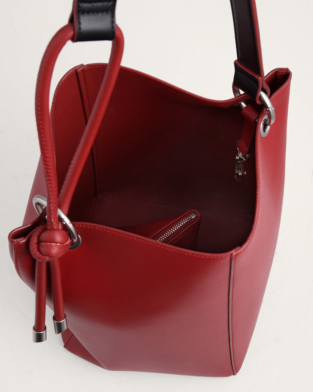 Rope Detail Paneled Hobo Bag
