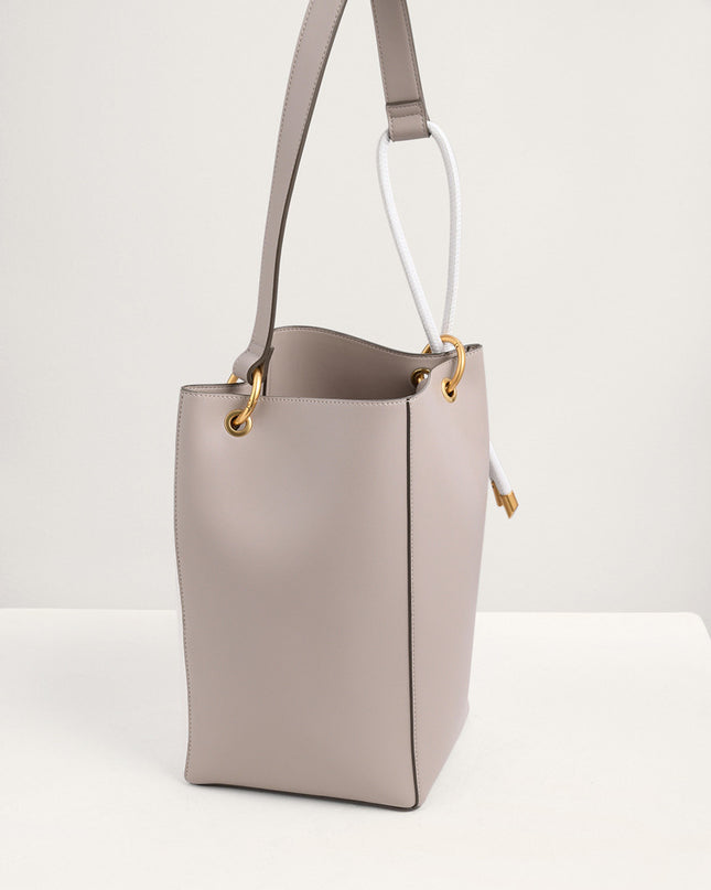 Rope Detail Paneled Hobo Bag