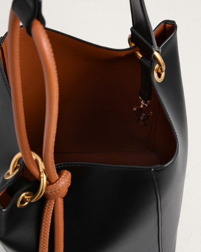 Rope Detail Paneled Hobo Bag
