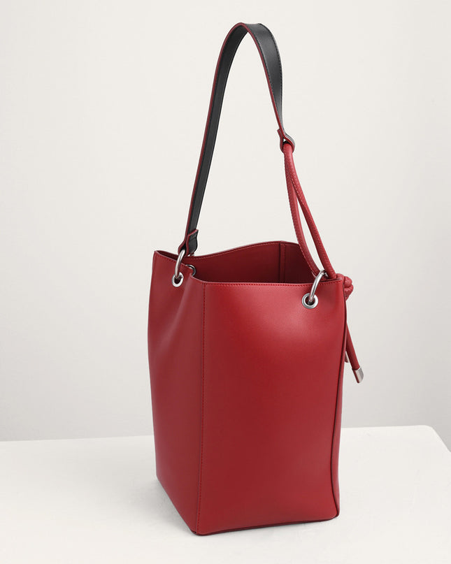Rope Detail Paneled Hobo Bag