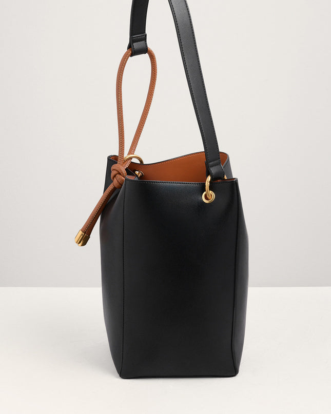 Rope Detail Paneled Hobo Bag