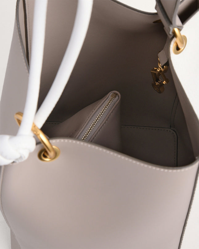 Rope Detail Paneled Hobo Bag
