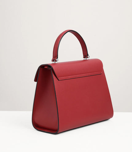 Turnlock Ring Detail Top Handle Bag