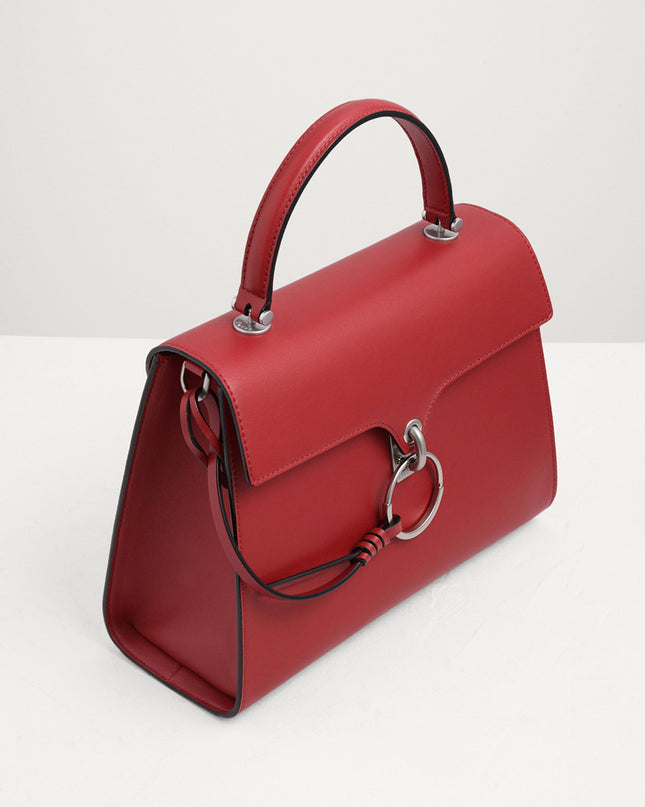 Turnlock Ring Detail Top Handle Bag
