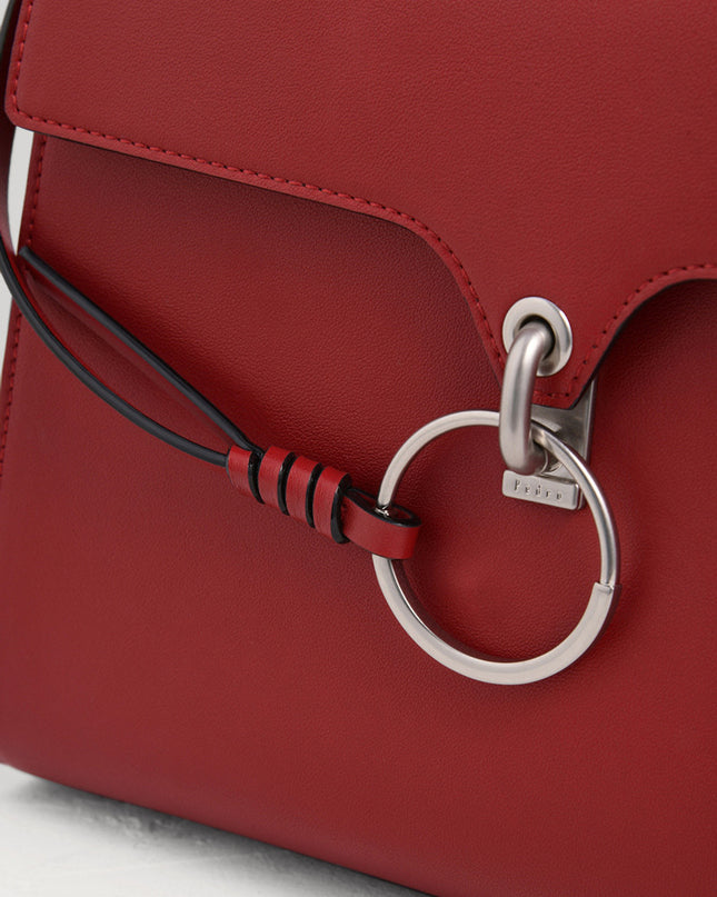 Turnlock Ring Detail Top Handle Bag
