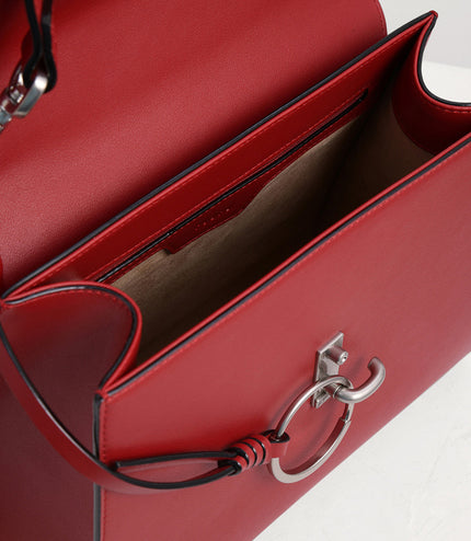 Turnlock Ring Detail Top Handle Bag