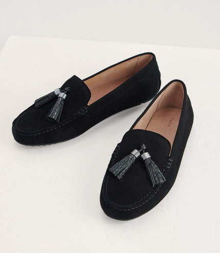 Tassel Detail Suede Moccasins