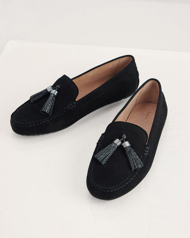 Tassel Detail Suede Moccasins