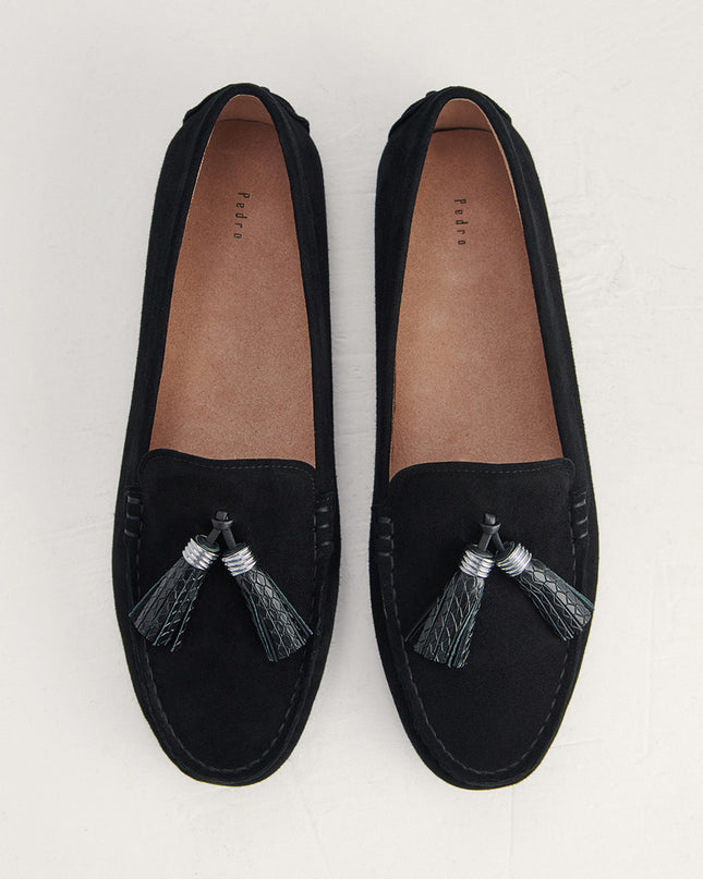Tassel Detail Suede Moccasins