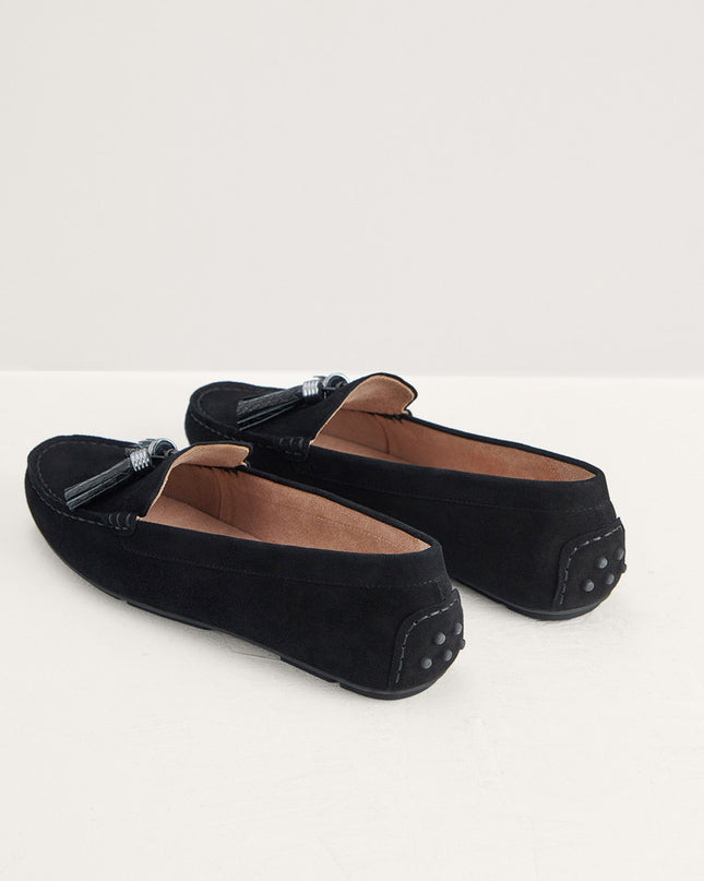 Tassel Detail Suede Moccasins