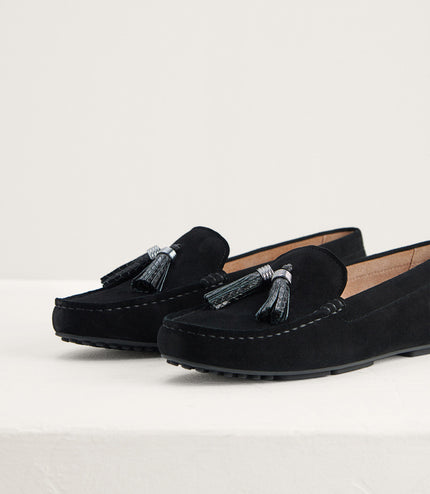 Tassel Detail Suede Moccasins