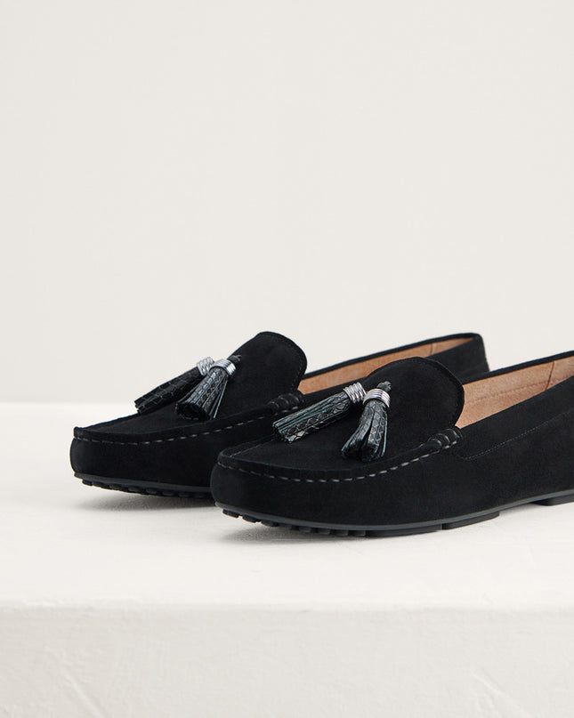 Tassel Detail Suede Moccasins