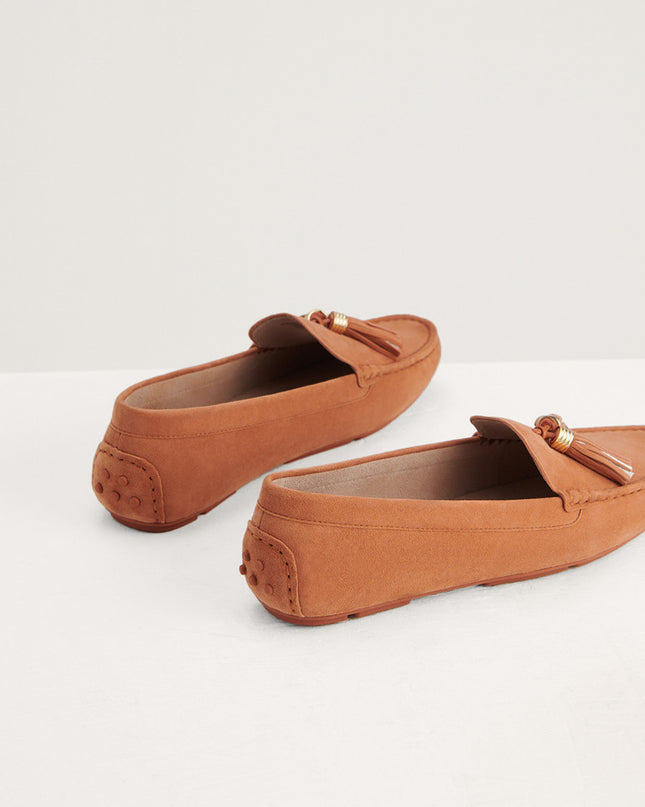 Tassel Detail Suede Moccasins