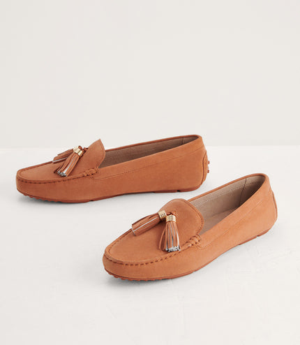 Tassel Detail Suede Moccasins