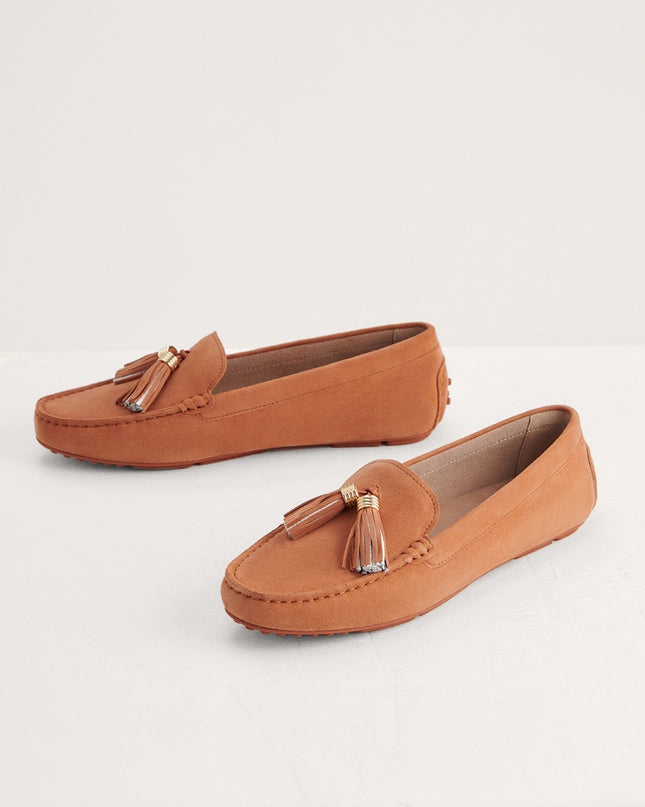 Tassel Detail Suede Moccasins