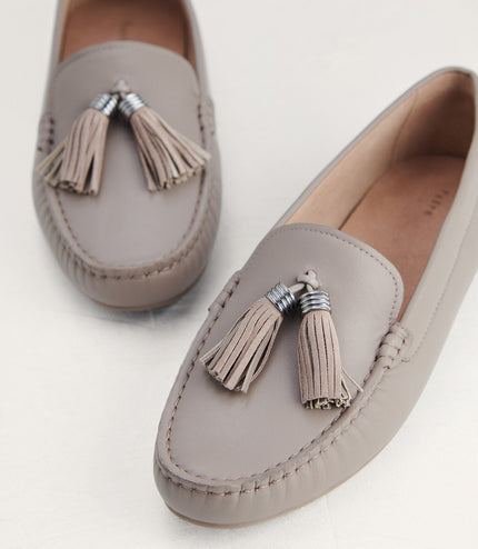 Tassel Detail Suede Moccasins