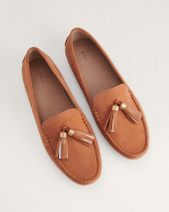 Tassel Detail Suede Moccasins