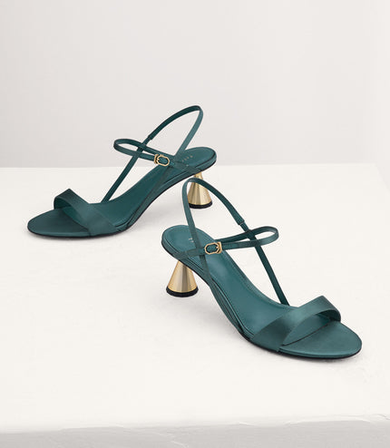 Geometric Heeled Slingback Sandals