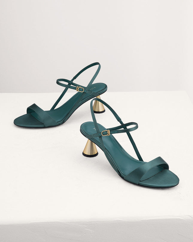 Geometric Heeled Slingback Sandals