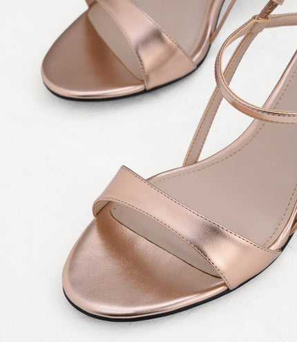 Geometric Heeled Slingback Sandals