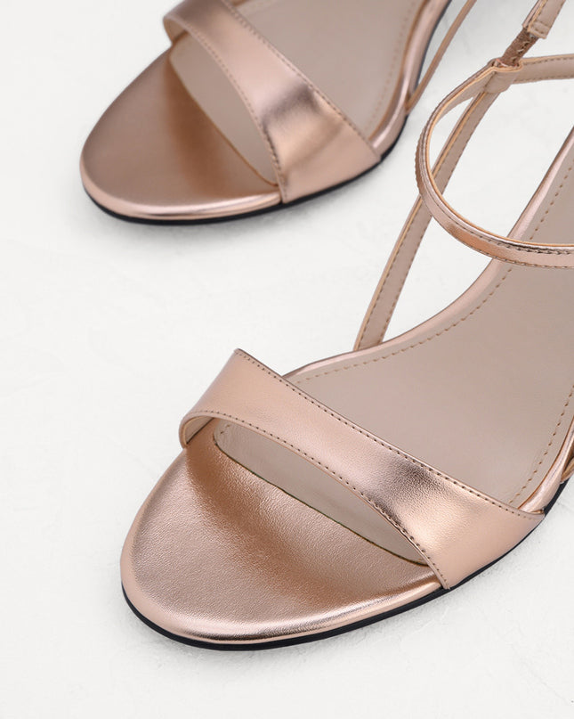 Geometric Heeled Slingback Sandals