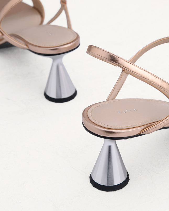 Geometric Heeled Slingback Sandals