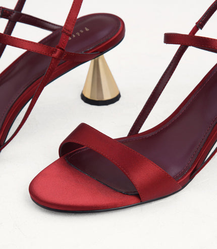 Geometric Heeled Slingback Sandals