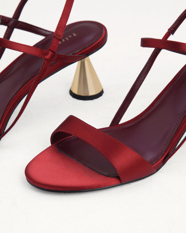 Geometric Heeled Slingback Sandals