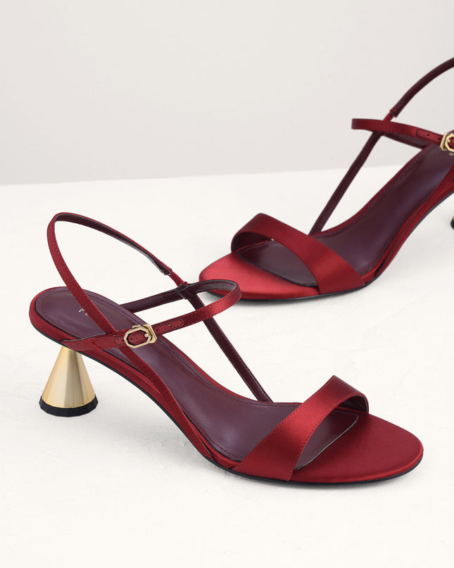 Geometric Heeled Slingback Sandals