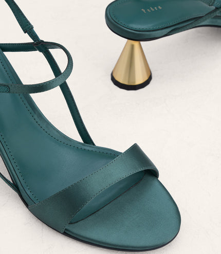 Geometric Heeled Slingback Sandals