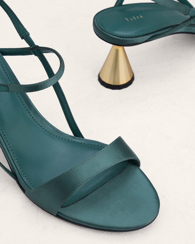 Geometric Heeled Slingback Sandals