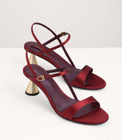 Geometric Heeled Slingback Sandals