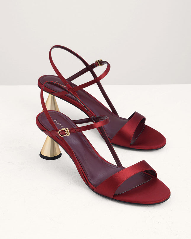 Geometric Heeled Slingback Sandals