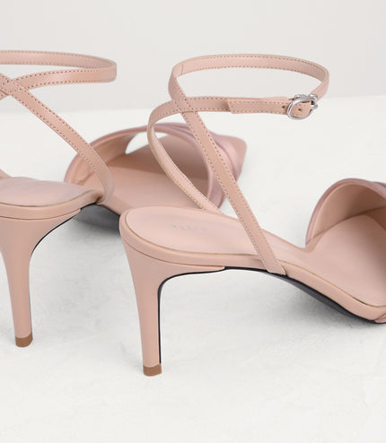 Ankle Strap Satin Heel Sandals