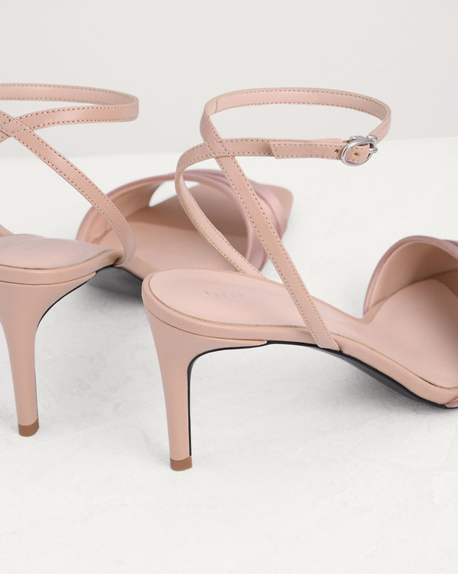 Ankle Strap Satin Heel Sandals