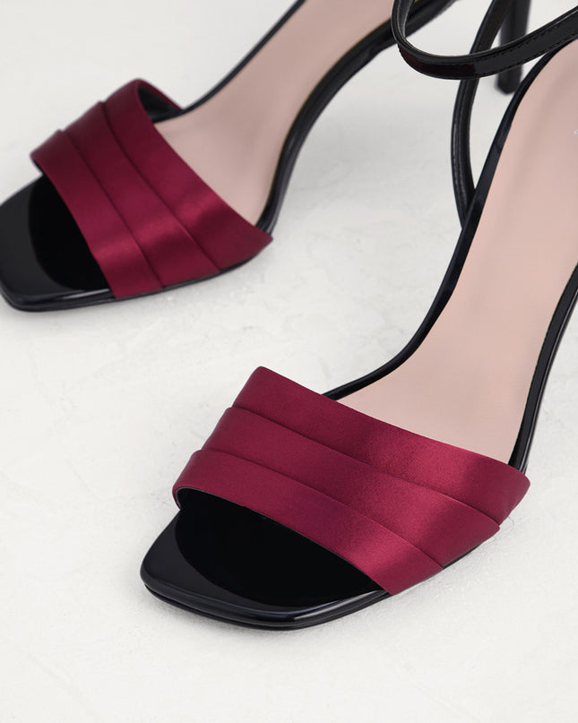 Ankle Strap Satin Heel Sandals