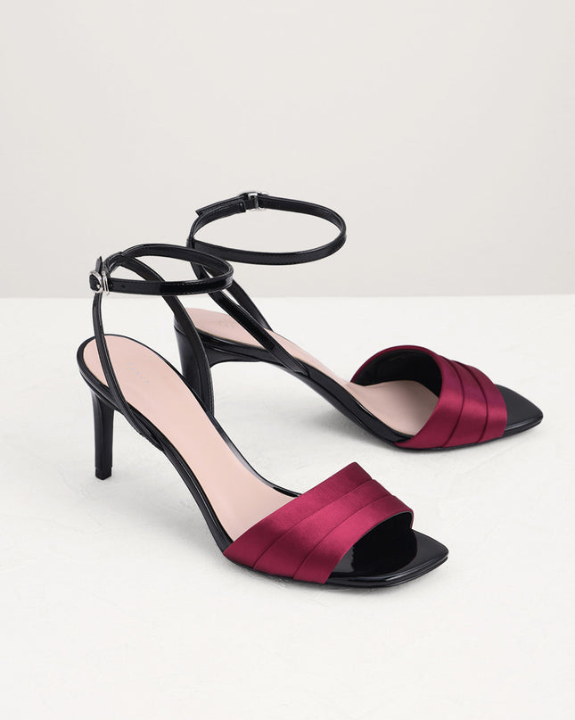 Ankle Strap Satin Heel Sandals